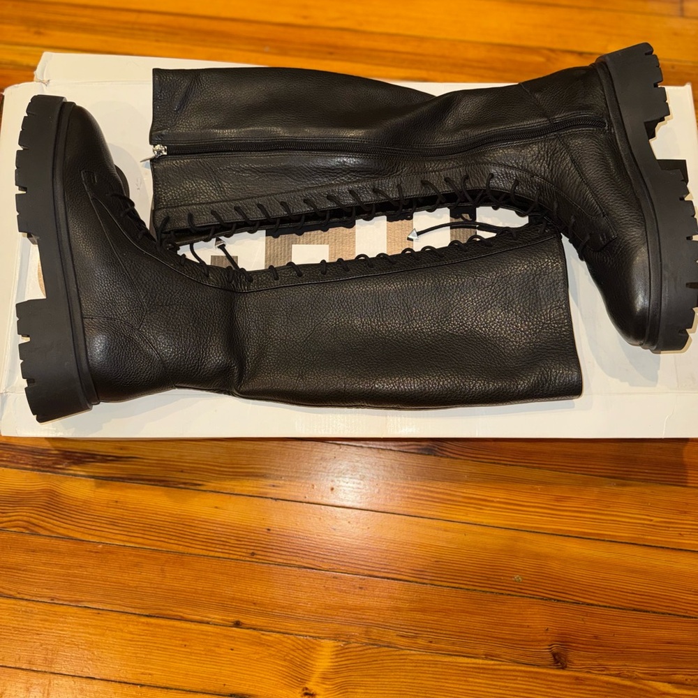 SCHUTZ Black Lace Up Tiana Boots - Picture 5 of 7